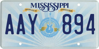 MS license plate AAY894