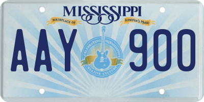 MS license plate AAY900