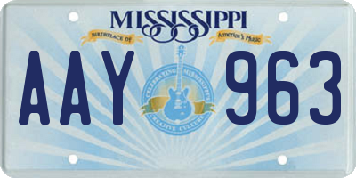 MS license plate AAY963