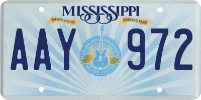 MS license plate AAY972