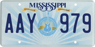 MS license plate AAY979