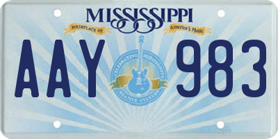 MS license plate AAY983