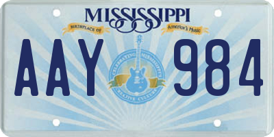 MS license plate AAY984