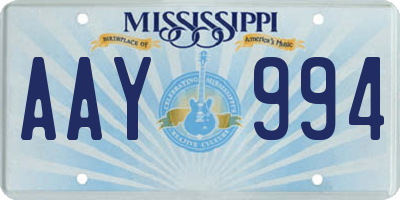 MS license plate AAY994