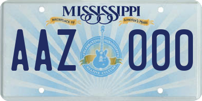 MS license plate AAZ000