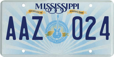 MS license plate AAZ024