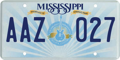 MS license plate AAZ027