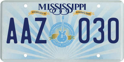 MS license plate AAZ030