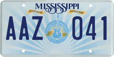 MS license plate AAZ041