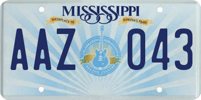 MS license plate AAZ043