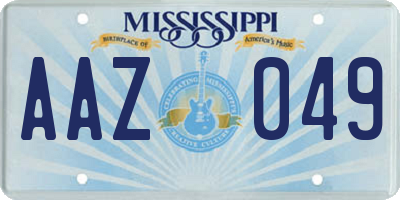 MS license plate AAZ049