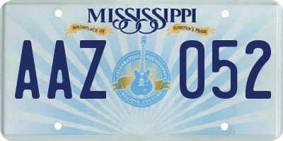 MS license plate AAZ052