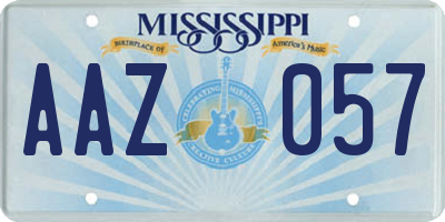 MS license plate AAZ057