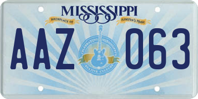 MS license plate AAZ063