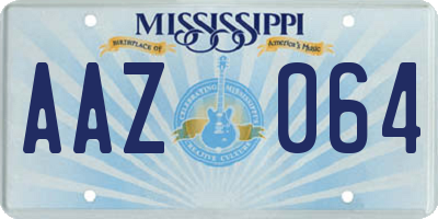 MS license plate AAZ064