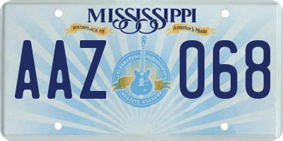 MS license plate AAZ068