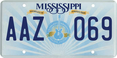 MS license plate AAZ069