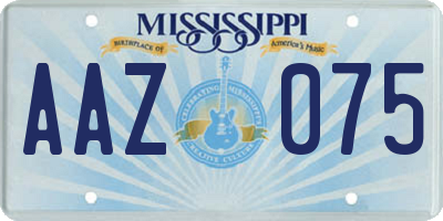 MS license plate AAZ075