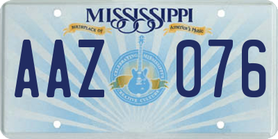 MS license plate AAZ076