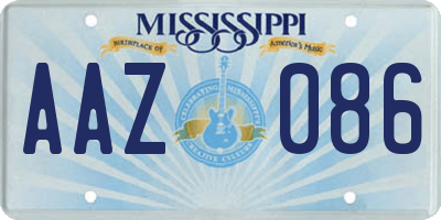 MS license plate AAZ086