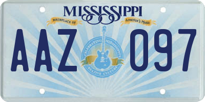 MS license plate AAZ097