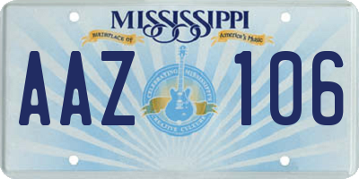 MS license plate AAZ106