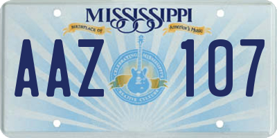 MS license plate AAZ107