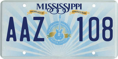 MS license plate AAZ108