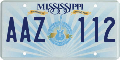 MS license plate AAZ112