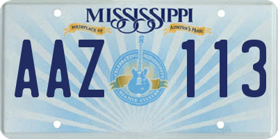 MS license plate AAZ113