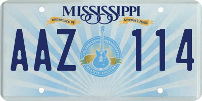 MS license plate AAZ114
