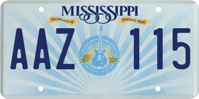 MS license plate AAZ115