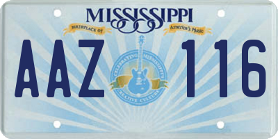 MS license plate AAZ116