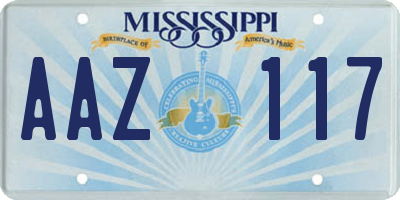 MS license plate AAZ117