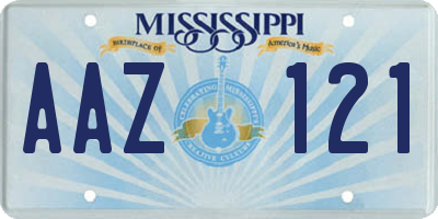 MS license plate AAZ121