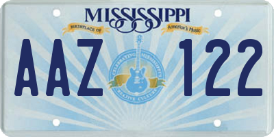 MS license plate AAZ122