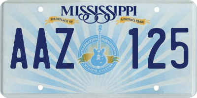 MS license plate AAZ125