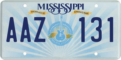 MS license plate AAZ131