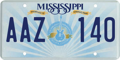 MS license plate AAZ140