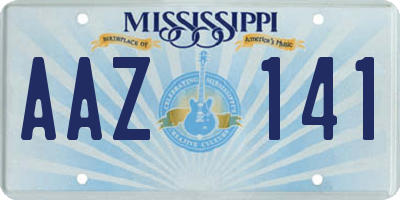 MS license plate AAZ141