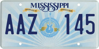 MS license plate AAZ145