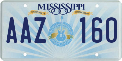 MS license plate AAZ160