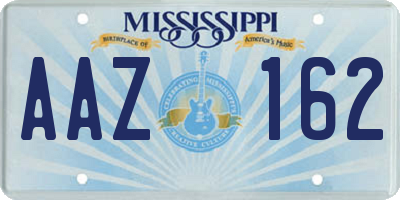 MS license plate AAZ162