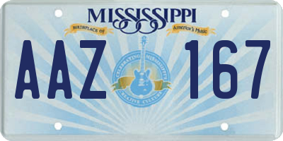 MS license plate AAZ167