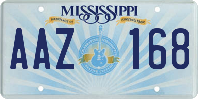 MS license plate AAZ168