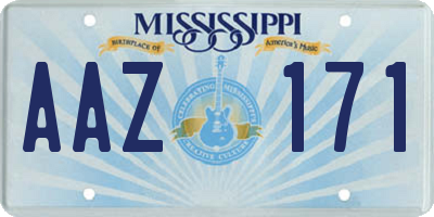 MS license plate AAZ171