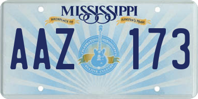 MS license plate AAZ173