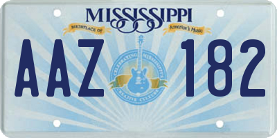 MS license plate AAZ182