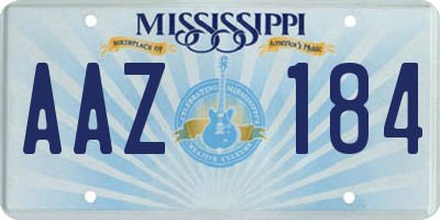 MS license plate AAZ184