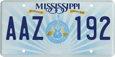 MS license plate AAZ192